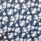 Polyester Twill Flower Grey - Ribes y Casals