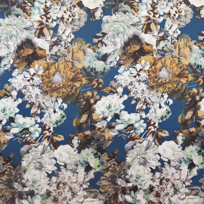 Satin Flower Cotton Cloth Peacock - Ribes y Casals