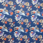 Satiny Flower Navy Background - Ribes y Casals