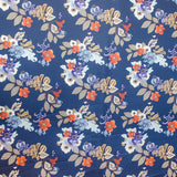 Satiny Flower Navy Background - Ribes y Casals
