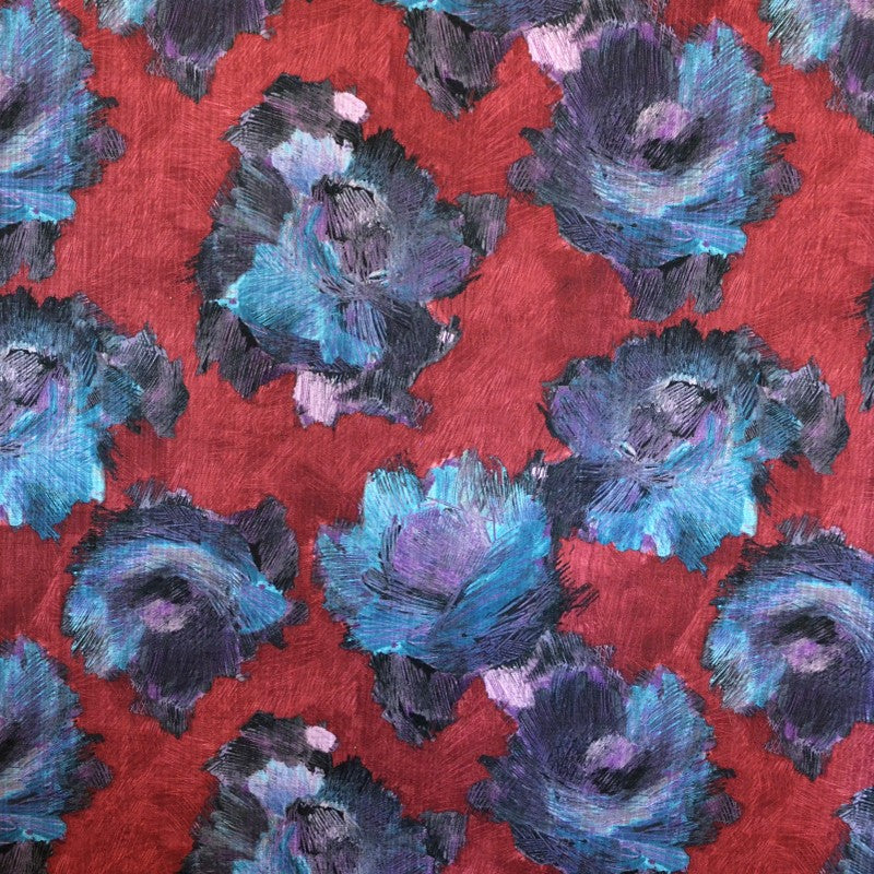 Printed Shantung Garnet - Ribes y Casals