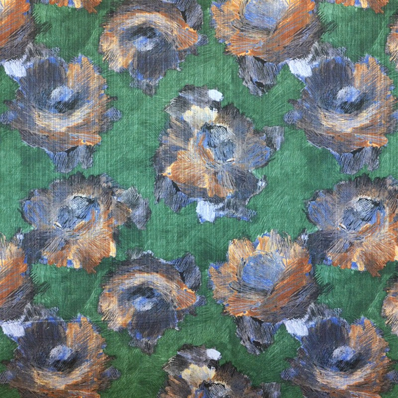Printed Shantung Green - Ribes y Casals