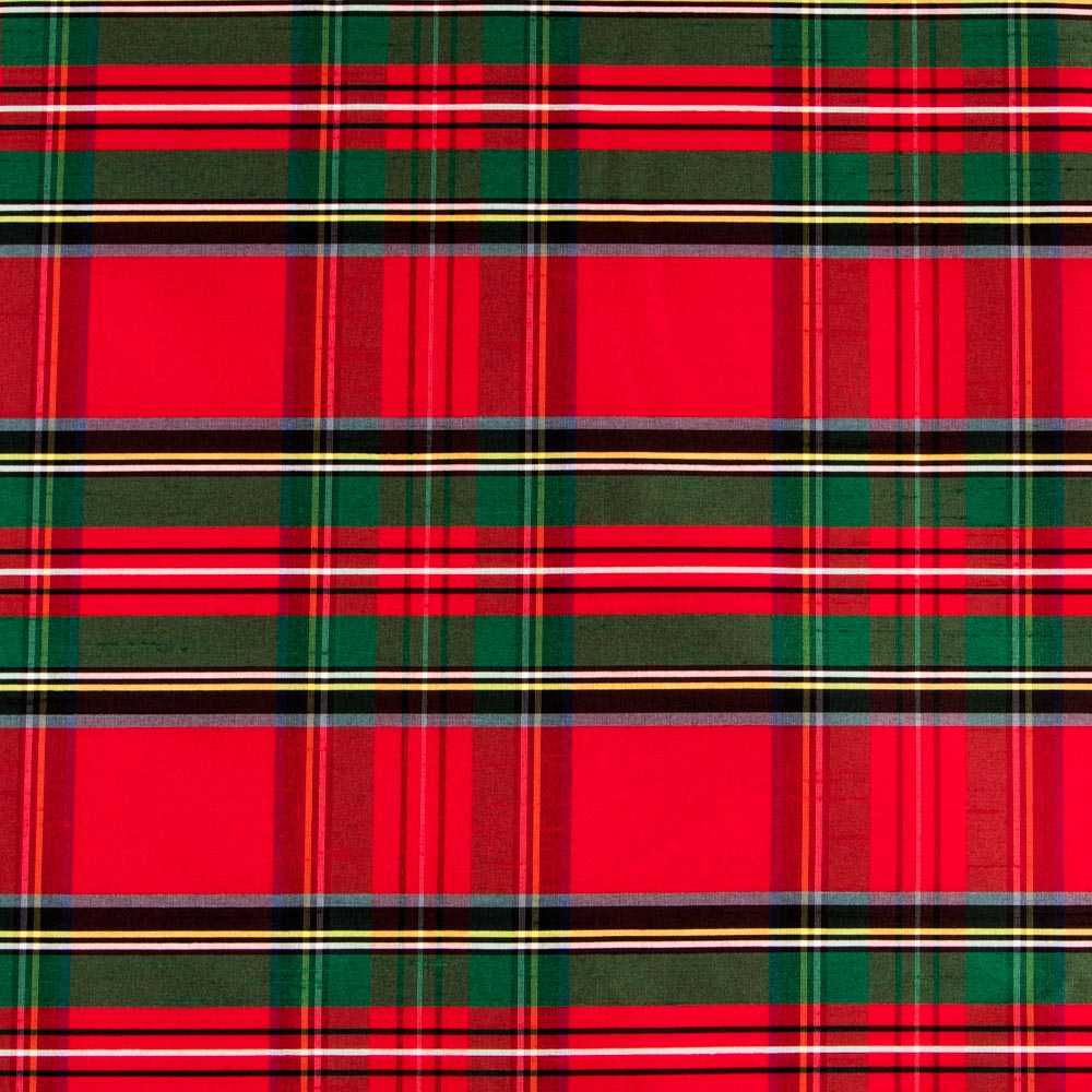 Fabric Shantung Polyester Red Tartan - Ribes y Casals