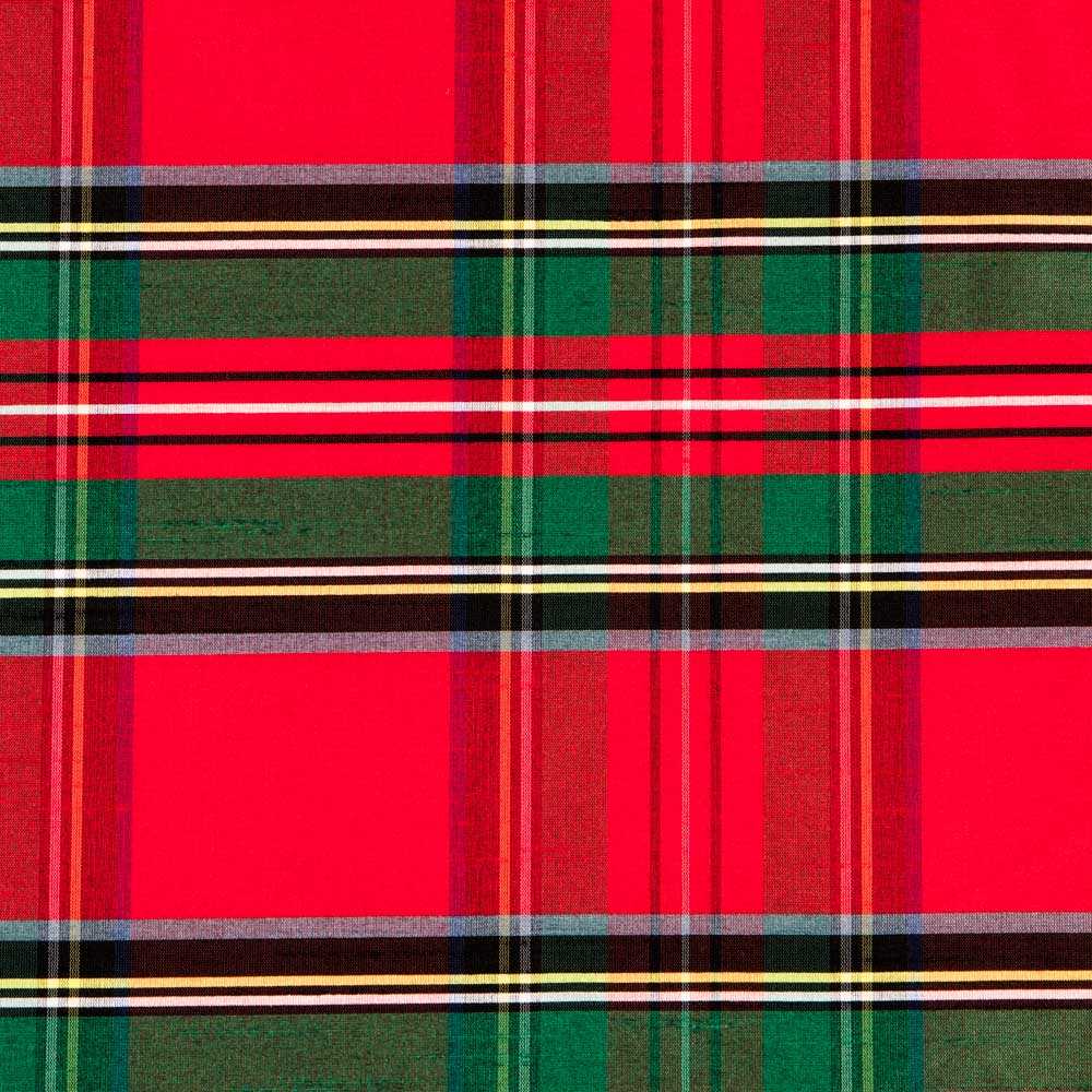 Fabric Shantung Polyester Red Tartan - Ribes y Casals