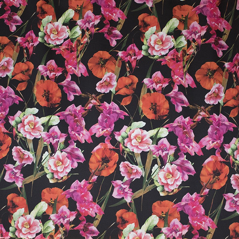 Flamenco Stretch Poppy Black Background - Ribes y Casals