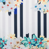 Stretch Stripes Floral Blue - Ribes y Casals