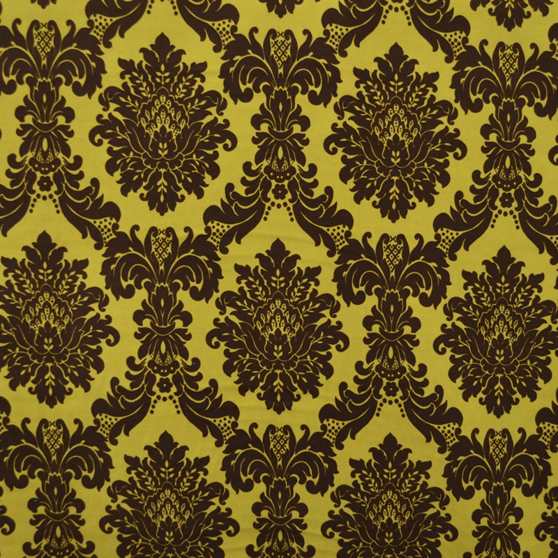 Printed Velvet Fabric Yellow Baroque - Ribes y Casals