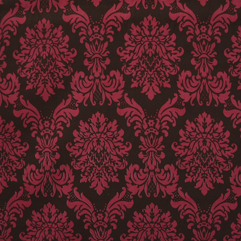 Printed Velvet Fabric Baroque Bordeaux - Ribes y Casals