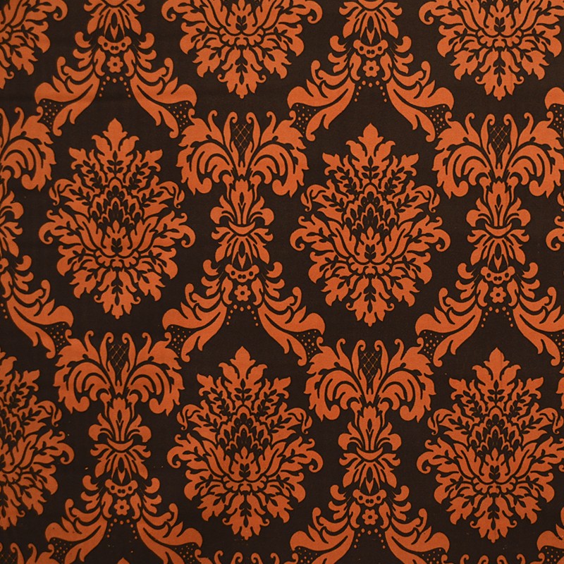 Printed Velvet Fabric Orange Baroque - Ribes y Casals
