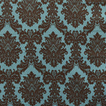 Printed Velvet Fabric Turquoise Baroque - Ribes y Casals