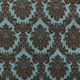 Printed Velvet Fabric Turquoise Baroque - Ribes y Casals