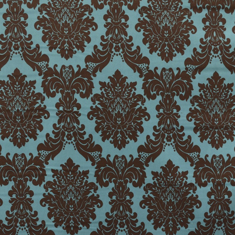 Printed Velvet Fabric Turquoise Baroque - Ribes y Casals