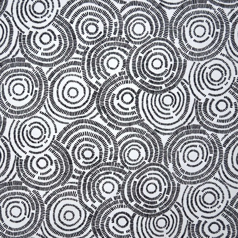 Printed velvet Fabric Circles White - Ribes y Casals