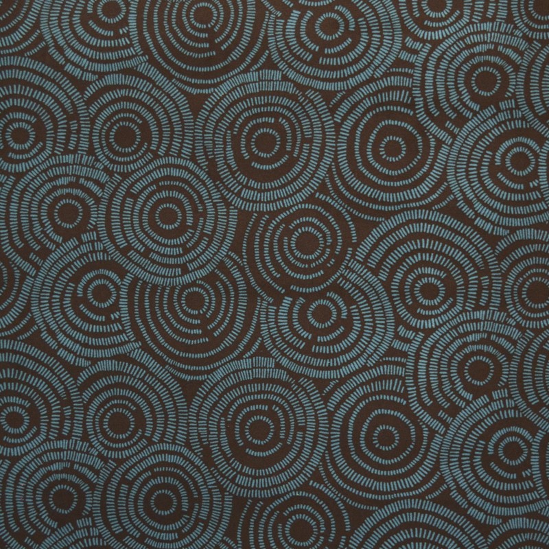 Printed Velvet Fabric Circles Brown - Ribes y Casals