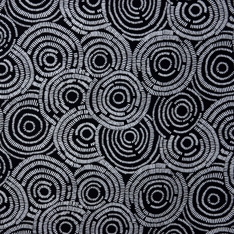 Printed Velvet Fabric Circles Black - Ribes y Casals