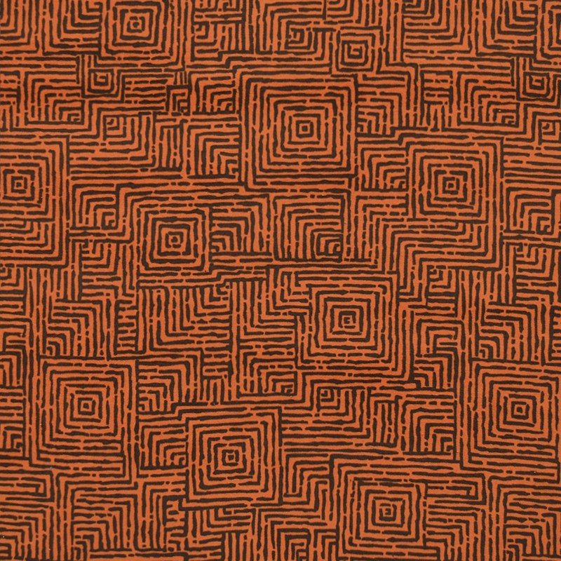 Printed Velvet Fabric Orange Squares - Ribes y Casals