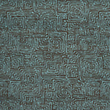 Printed Velvet Fabric Turquoise Squares - Ribes y Casals