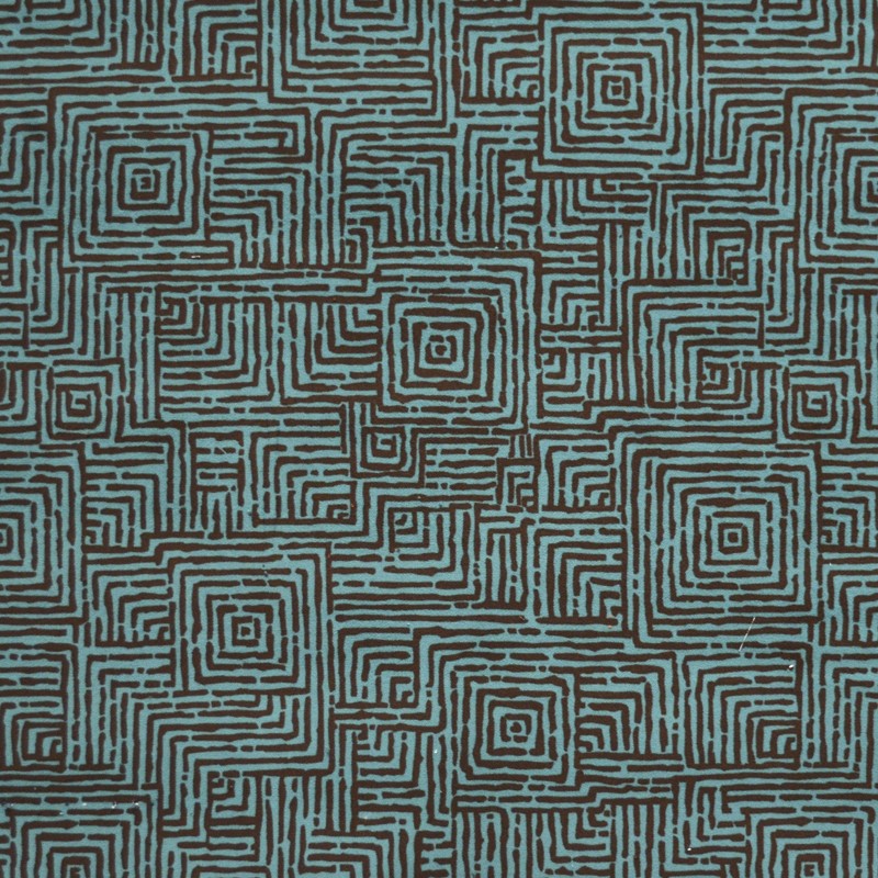 Printed Velvet Fabric Turquoise Squares - Ribes y Casals