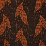 Printed Velvet Fabric Leaf Orange - Ribes y Casals