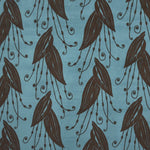 Printed Velvet Fabric Turquoise Leaf - Ribes y Casals