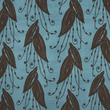 Printed Velvet Fabric Turquoise Leaf - Ribes y Casals