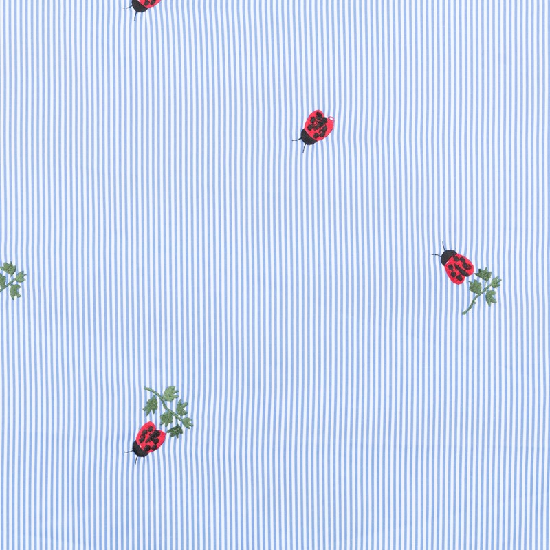 Vichy Fabric Embroidered Insects - Ribes y Casals