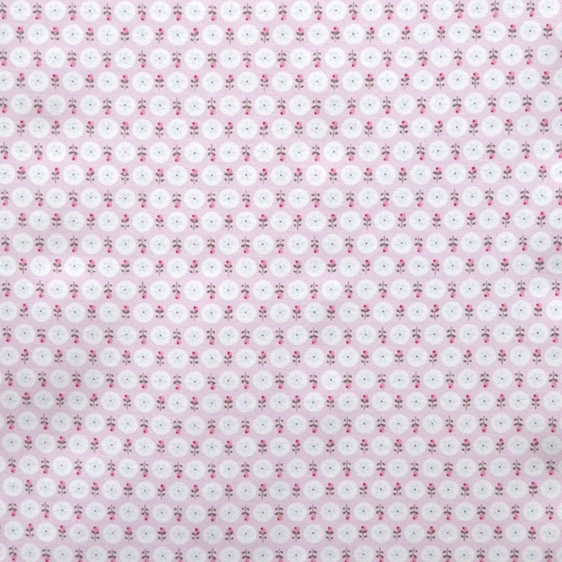 Villela Cotton Fabric, Baby-Pink Background - Ribes y Casals