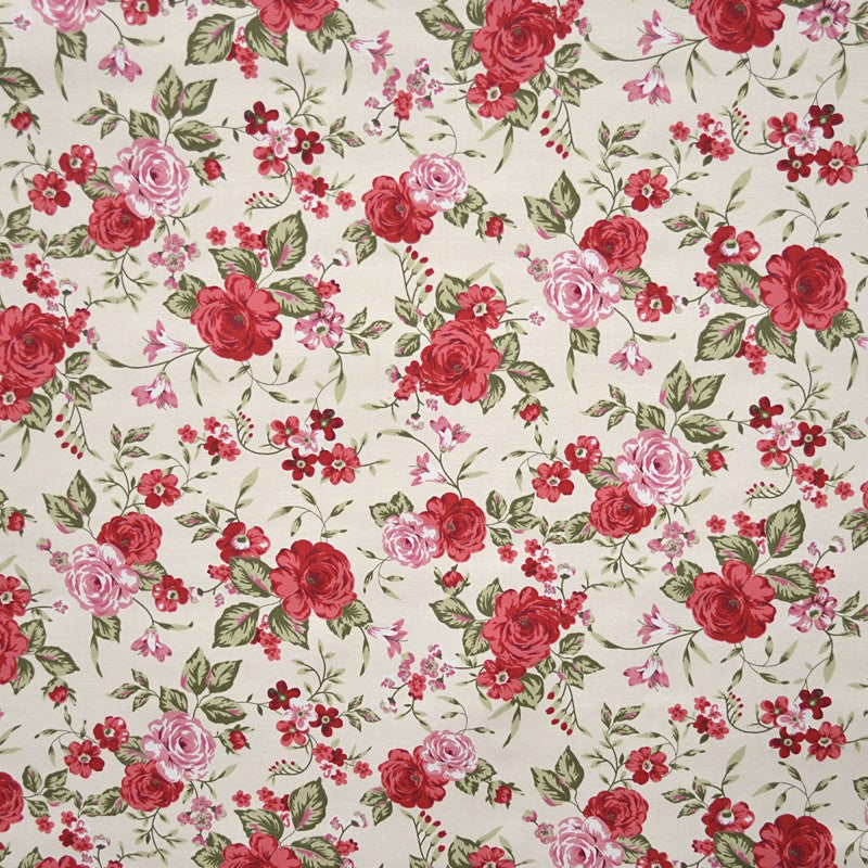 Printed Villela Fabric Small Floral Ecru - Ribes y Casals
