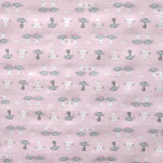 Printed Villela Fabric Kittens Baby Pink - Ribes y Casals