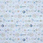 Printed Villela Fabric Chicks Sky Blue - Ribes y Casals