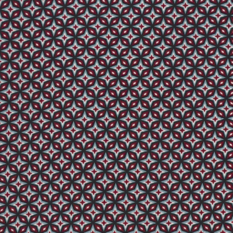 Viscose Fabric Star Print Maroon - Ribes y Casals