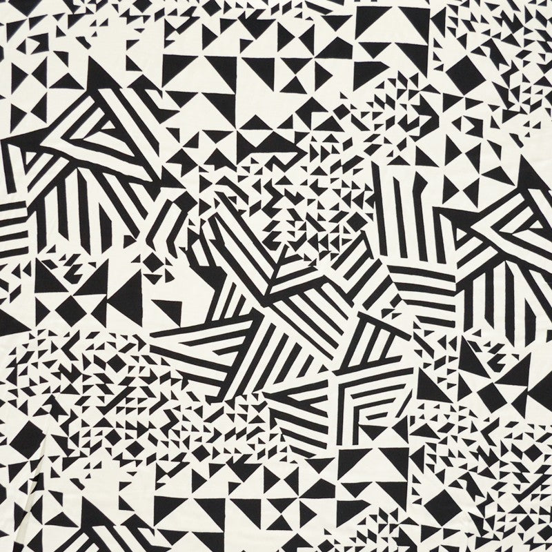 Viscose Fabric Ethnic Print Black and White - Ribes y Casals