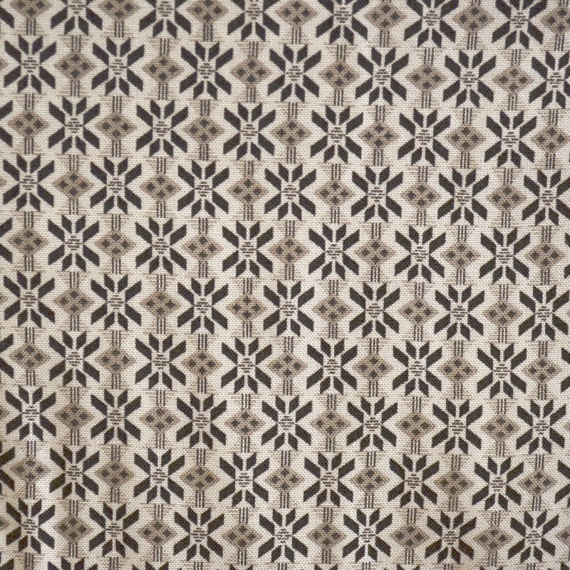 Viscose Fabric Aztec Flower Print Grey - Ribes y Casals