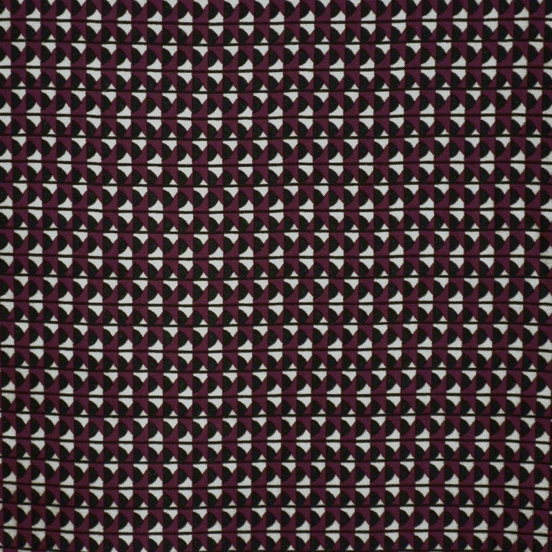Viscose Fabric Geometric Print Maroon - Ribes y Casals