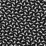 Printed Viscose Fabric Bird Print Black and White - Ribes y Casals