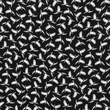 Printed Viscose Fabric Bird Print Black and White - Ribes y Casals