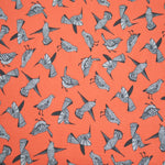 Printed Viscose Fabric Bird Print Orange - Ribes y Casals