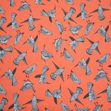 Printed Viscose Fabric Bird Print Orange - Ribes y Casals