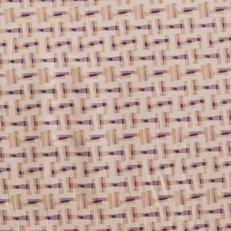 Viscose Fabric Rectangle Print Off White - Ribes y Casals