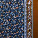 Terracotta Blue Floral Viscose Cloth - Ribes y Casals