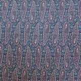 Navy Viscose Mosaic Floral Mosaic Fabric - Ribes y Casals