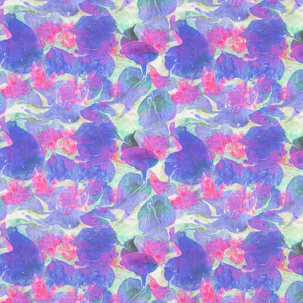Purple Marble Flowers Poplin Fabric - Ribes y Casals