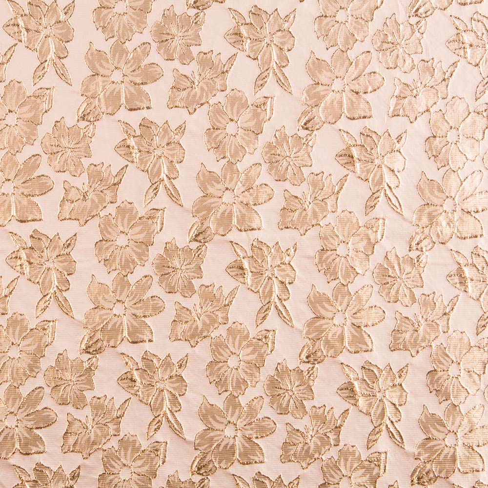 Nude Brocard Flower Fabric - Ribes y Casals