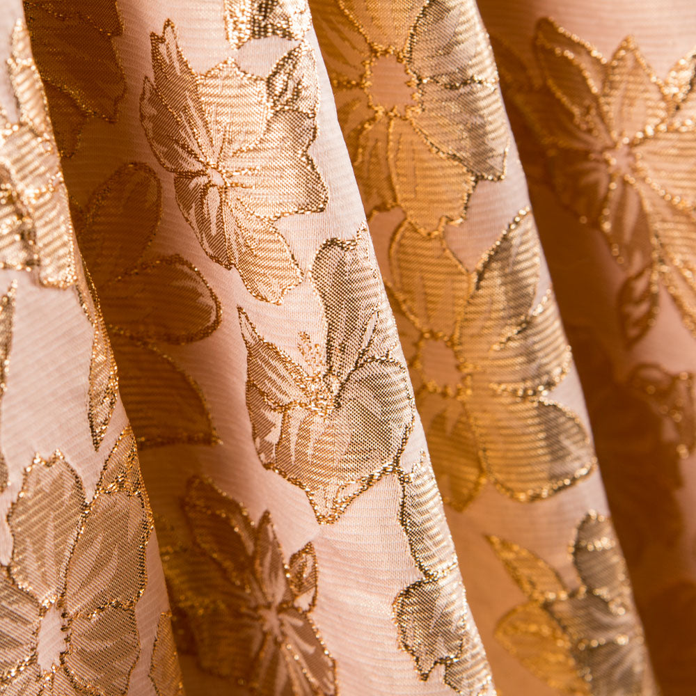 Nude Brocard Flower Fabric - Ribes y Casals