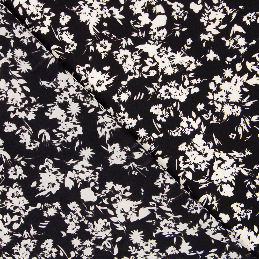 Black Kimono Fine Satin Fabric - Ribes y Casals
