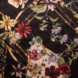 Stretch Velvet Floral Black - Ribes y Casals