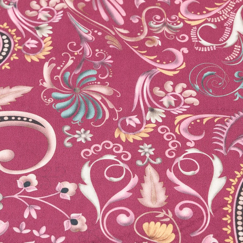 Velvet Baroque Print Burgundy - Ribes y Casals
