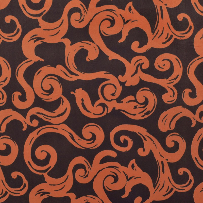 Printed Velvet Fabric Spirals Orange - Ribes y Casals