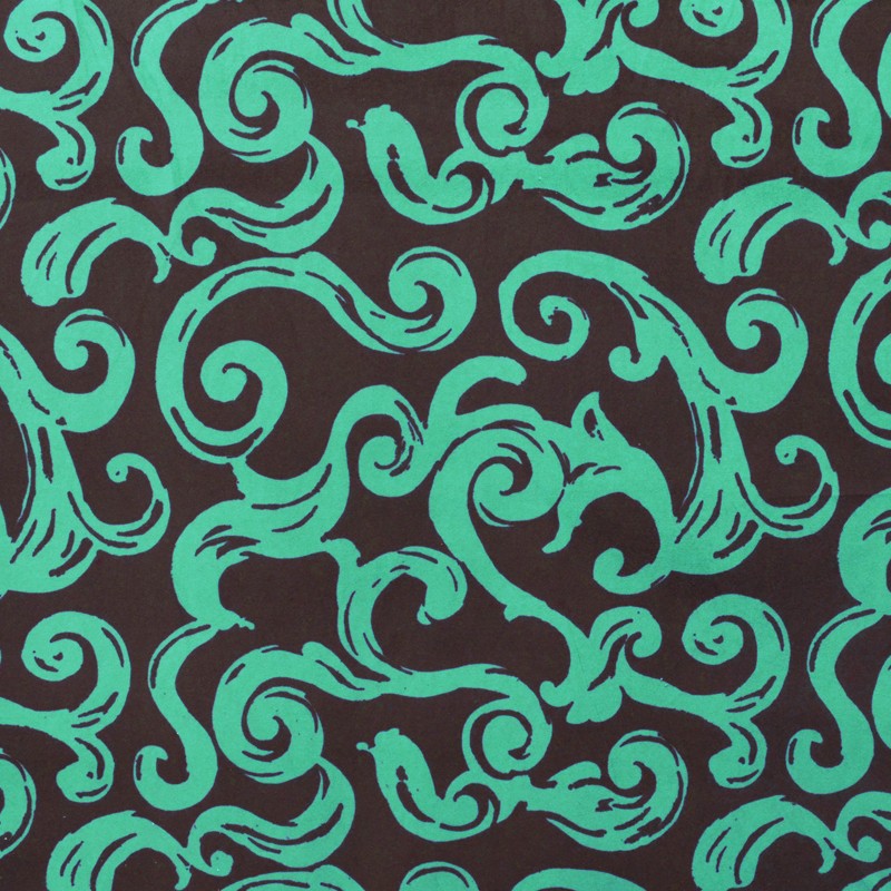 Printed Velvet Fabric Spirals Turquoise - Ribes y Casals