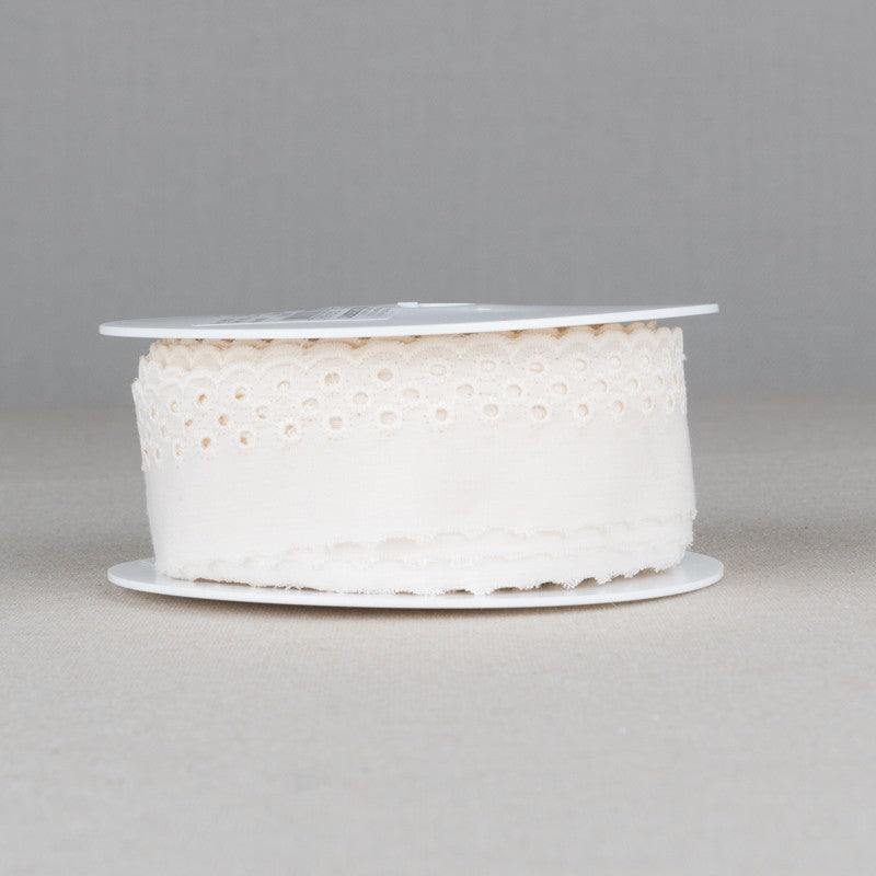 Embroidered Tape Ecru 37mm - Ribes y Casals